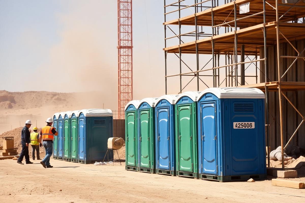 Construction site portable toilets